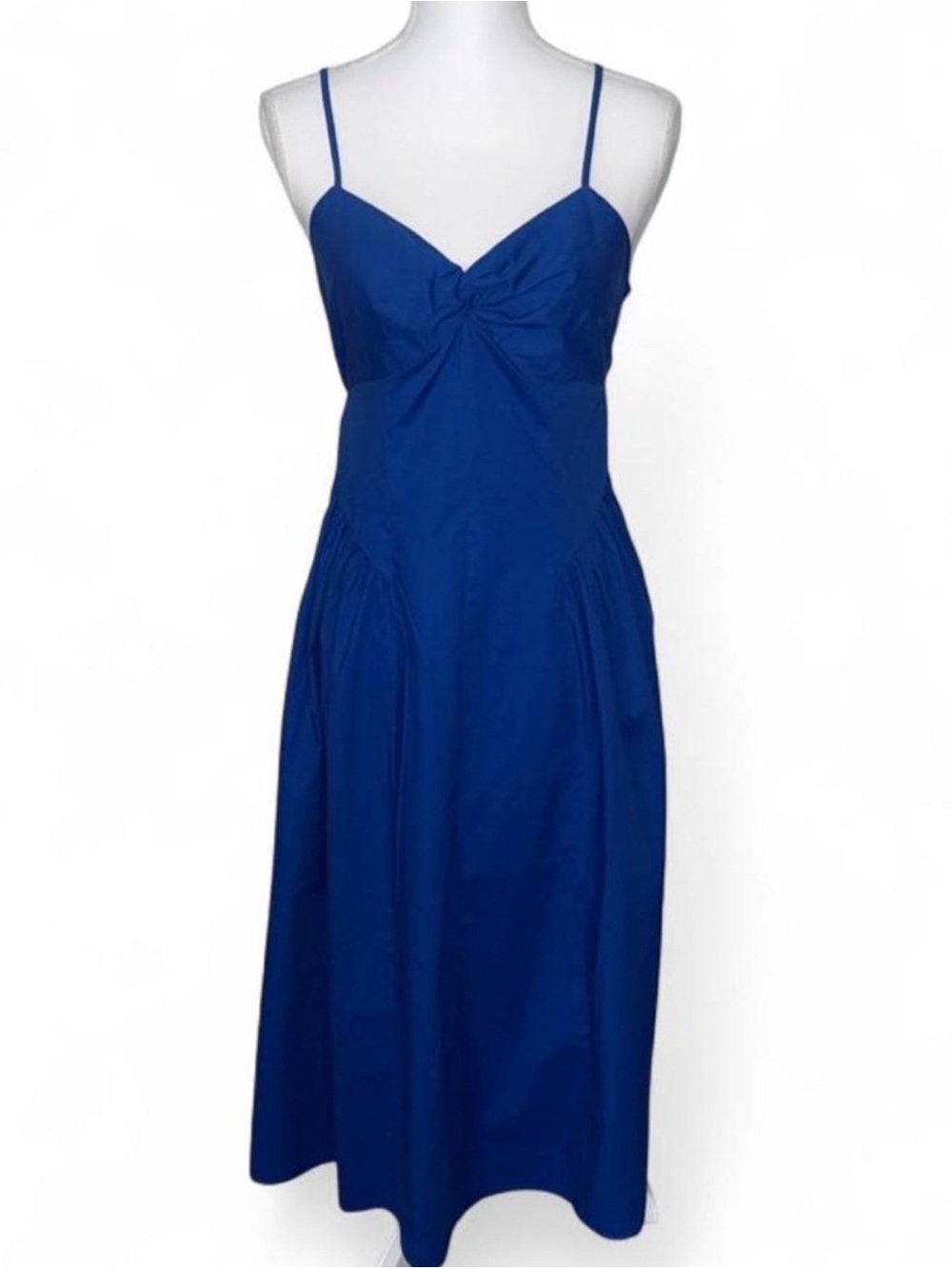 Blue Spaghetti-Strap Midi Dress - Women